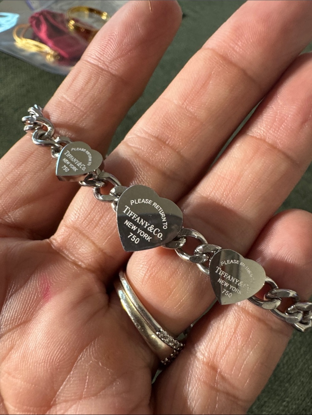 Fashion Jewelry Silver Heart Tag Link Bracelet